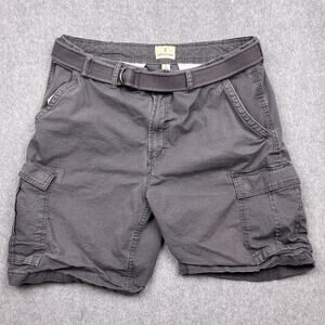 mutual weave cargo shorts gray belted size 38